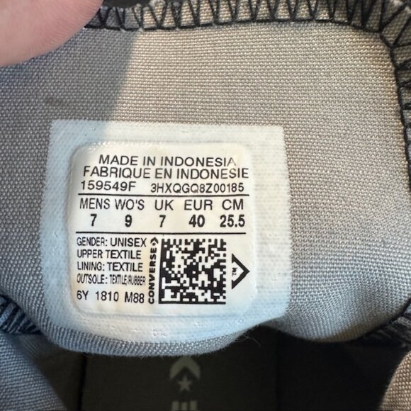 Converse High Top Chuck Taylor Black with Camo Heel Size Men's 7 / Women's 9 - Picture 6 of 6